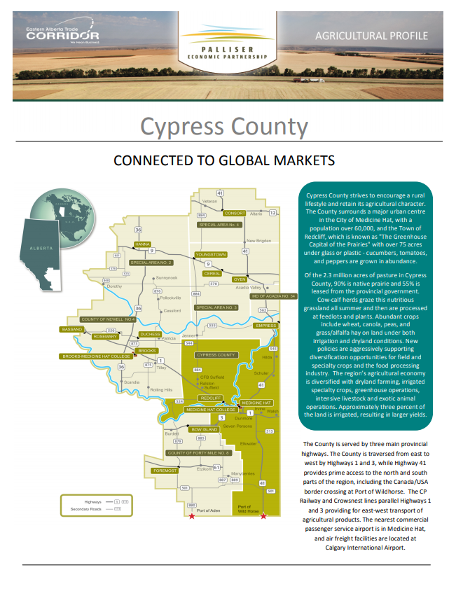 Cypress County Agriculture Profile